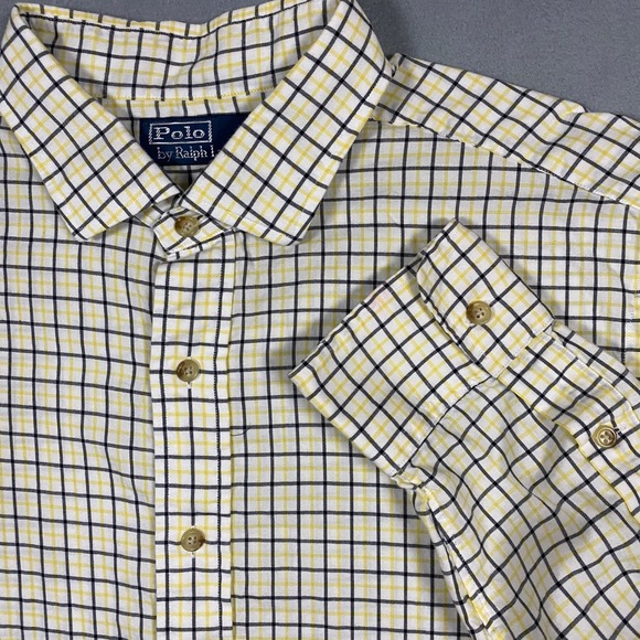 Polo Ralph Lauren Other - Polo Ralph Lauren Mens XL Tattersall Check Button Down Shirt Yellow Black Cotton
